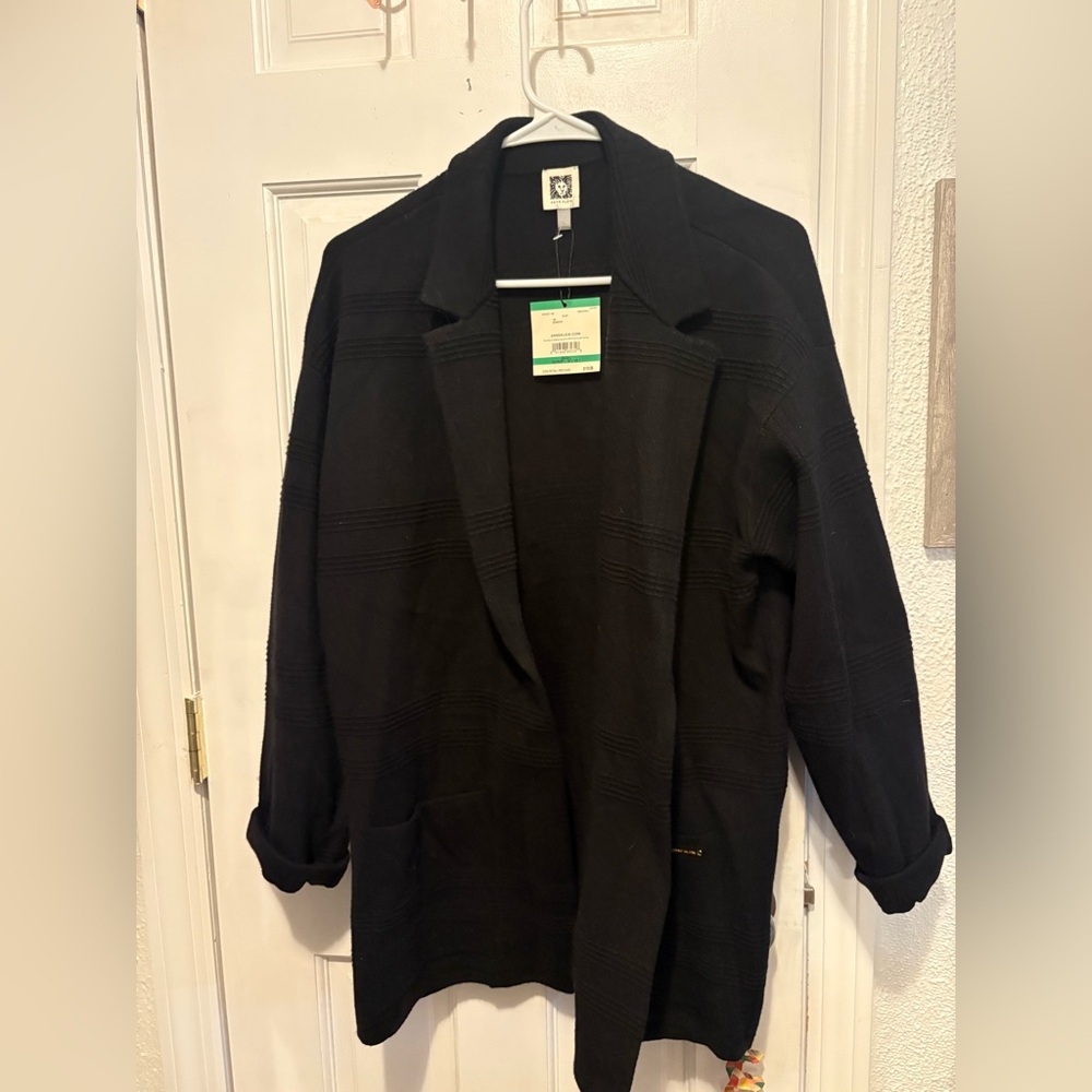 Anne Klein Black Sweater Jacket Size L